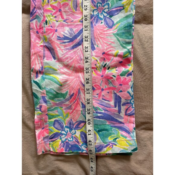NWT Lilly Pulitzer Womens XS Beach Palazzo Pants Pink It Was All A Dream Linen - Picture 8 of 8